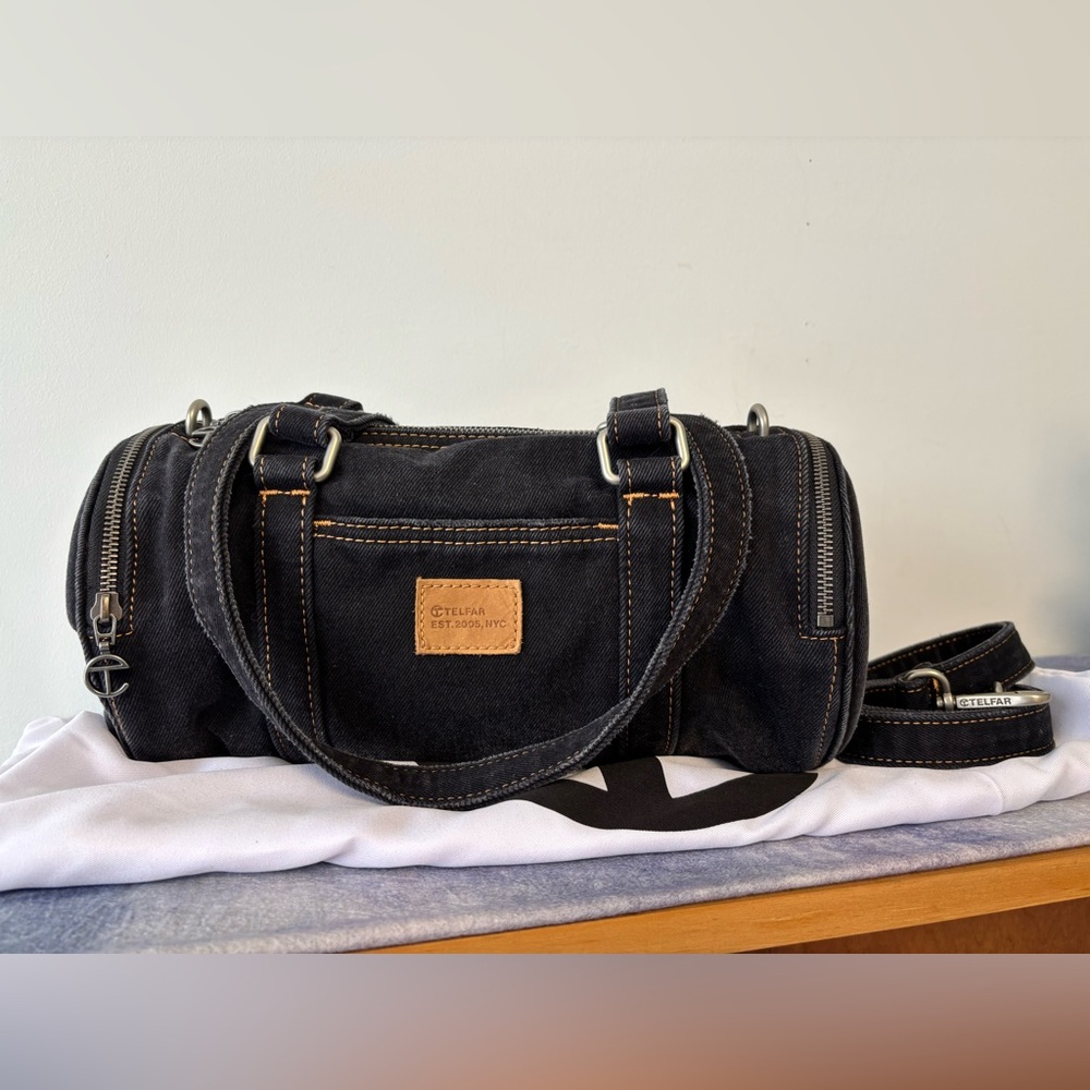 Telfar Medium Denim Duffle - Black